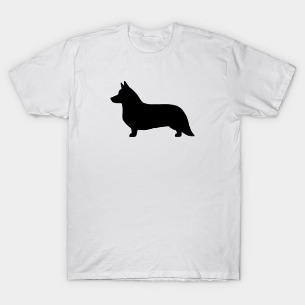 Cardigan Welsh Corgi Silhouette T-Shirt by Coffee Squirrel